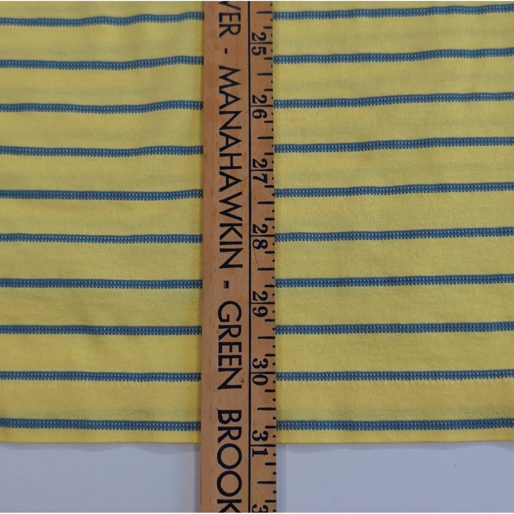 Ralph Lauren Polo Golf Shirt Men's XL Yellow Blue Striped Cotton Performance